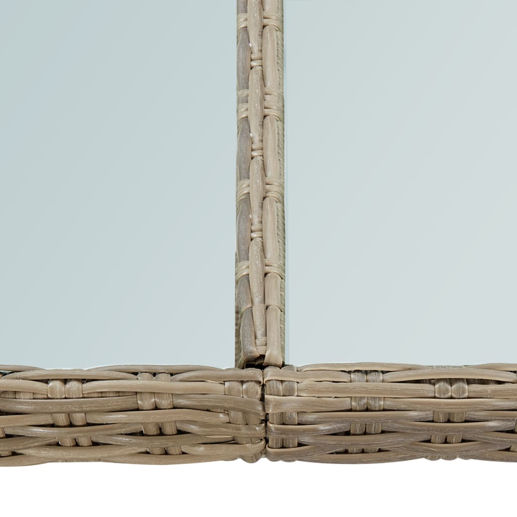 Garten-Esstisch Braun 200x100x74 cm Glas und Poly Rattan